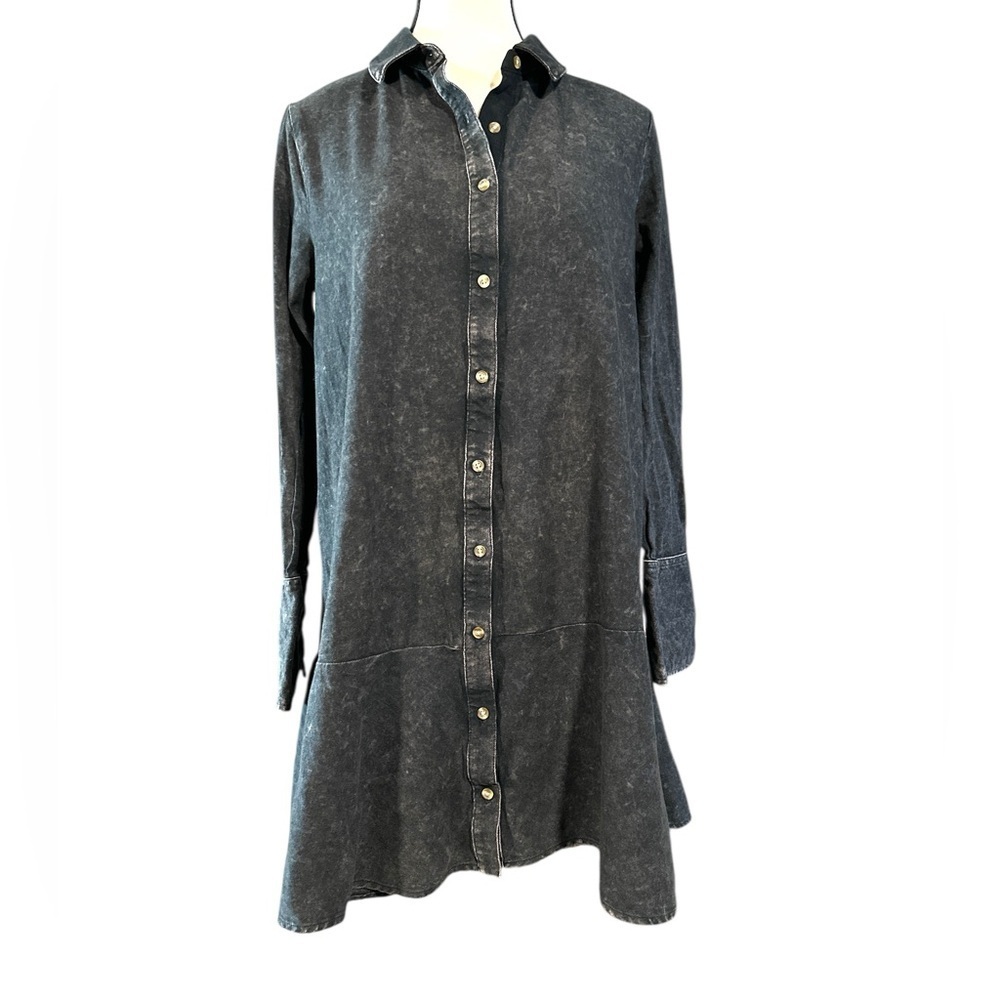 Wild Fable Black Denim Shirt Dress 100% Cotton